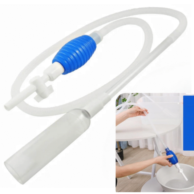 Aquarium Gravel Cleaner with Flow Control Tap – Hand Syphon Pump for Fish Tanks, No Need to Remove Fish or Plants, Perfect for Regular Water Changes