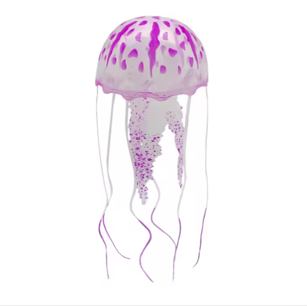 Glowing Effect Floating Jellyfish Fish Tank Ornament Decor (1 Pcs, Random Color, Small) – Realistic Aquarium Decoration for Fresh & Salt Water
