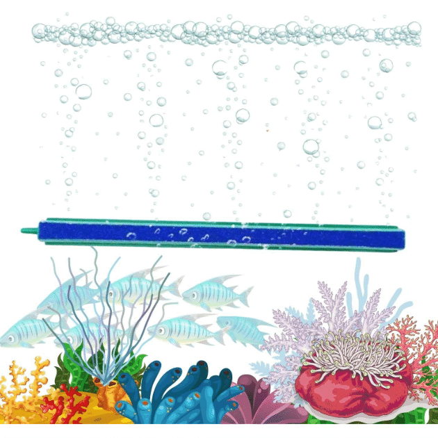 Aquarium Fish Tank Bar Bubble Air Stone Suitable for All Fish Tanks Green with Blue Colour Stick Bubble Air Stone (6 Inch)