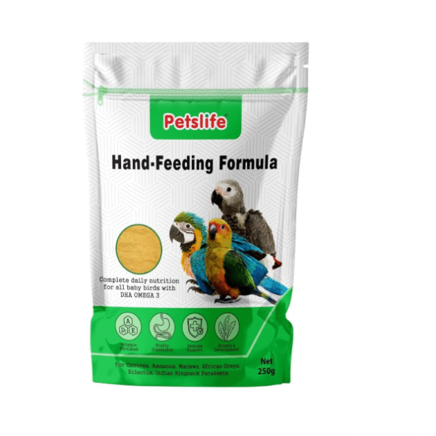 Pets-Life Hand Feeding Formula for All Baby Birds |Complete Daily Nutrition | Vitamin Fortified | Highly DIGESTIBLE | Immune Support | Growth & Development (250G)