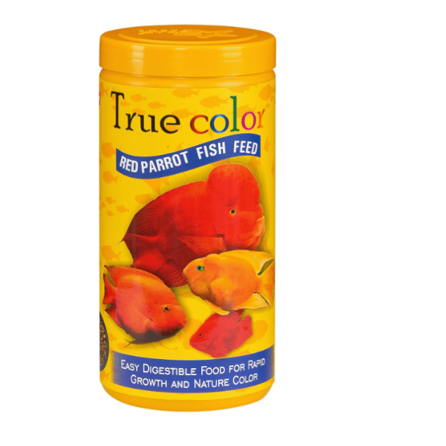 "True Color Red Parrot Fish Food, 100g – Easy to Digest, Promotes Rapid Growth & Natural Color Enhancement"