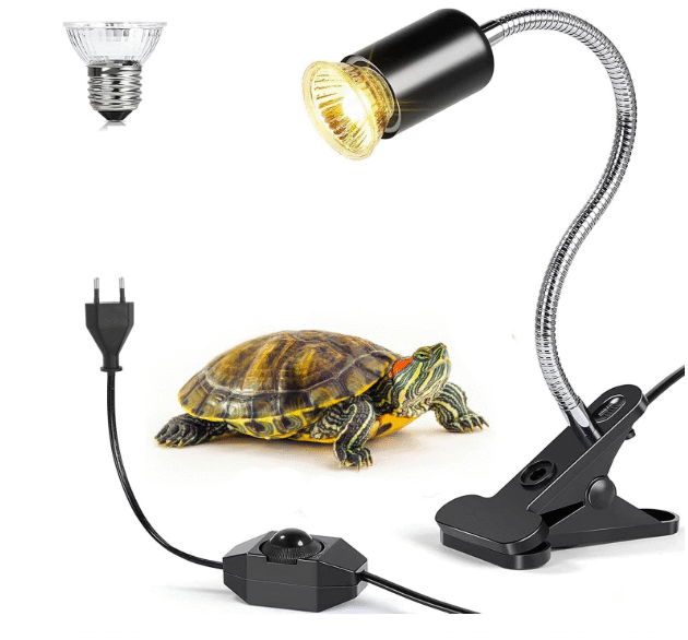 ANIMAUX - Turtle BASKING Light with Holder | Full Spectrum Sunlight | BASKING Sun LAMP for Turtle/Lizard/Snake/Tortoise & Amphibians | Reptile Heat LAMP with Clip | 360° ROTATABLE (75W - UVA+UVB)