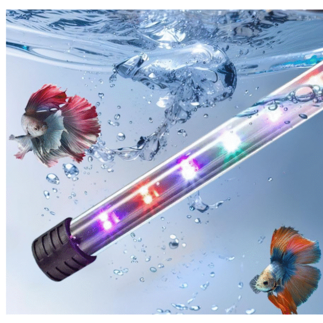 Quanlong (T4-300B) Submersible Aquarium Led Light for Fish Tank 1-1.3FT (30-40CM) | WRGB Multi Colour with 3 Mode | Under Water LED Lamp with 80% Energy Saving (Length: 28.5CM/4W)