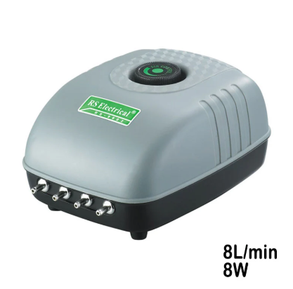 RS Electrical (RS-9901) Best Aquarium Air Pump with 2 Air Stones & Air Tubes | Output: 5L/Min | Power: 5W | Pressure: 0.015MPa | 2 Air Outlets