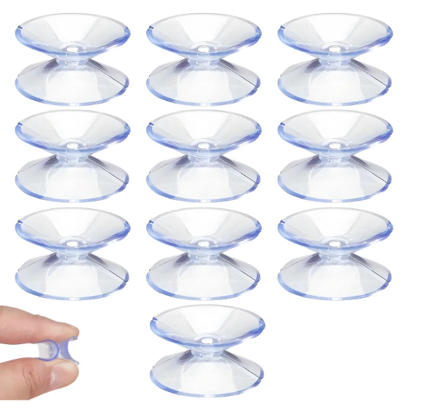 Animaux (Pack of 10) Transparent Double Sided Suction Cup for Aquarium Fish Tank, Multifunctional Mirror Double Sided Non-Slip Glass Tabletop