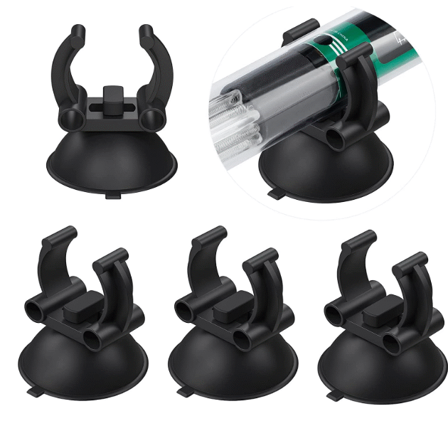 Animaux Heater, Light Suction Cups Portable Standard Plastic Sucker Clamps, Airline Tube Clips for Fish Tank Aquarium (Pack of 4)