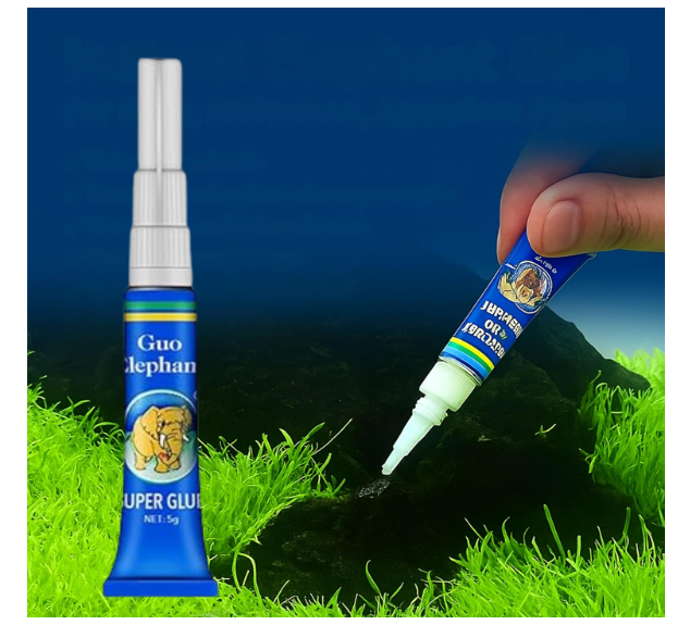 Animaux 1Pcs (5g) Instant Elephant Super Glue – Aquarium Safe Adhesive for Rocks, Driftwood & Plants – Fast Bonding, Clear Drying, Waterproof Aquascaping Gel