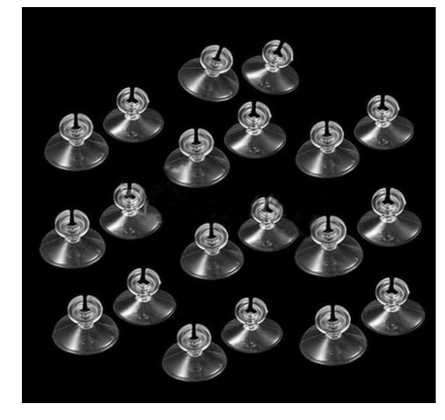 Animaux (Model A) Transparent Airline Oxygen Tube Suction Cup for Aquarium Fish Tank (pack of 10)